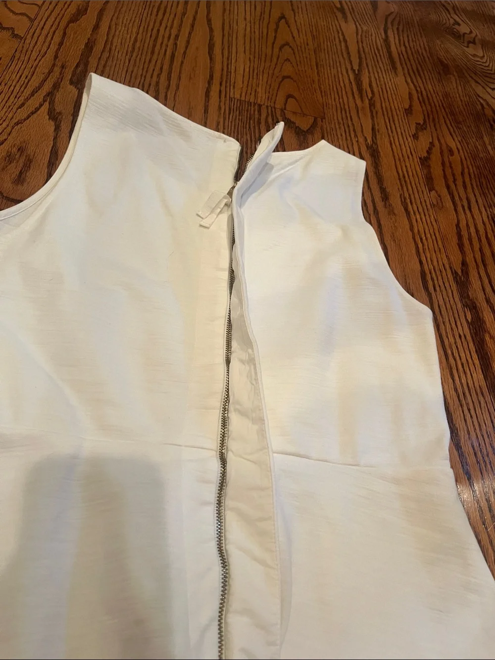 J. Crew Ivory Sleeveless Peplum Top